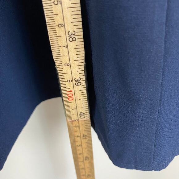 Modcloth Navy Keyhole Midi Dress Sophisticated Demure Wedding Guest Career 10 - Picture 6 of 8